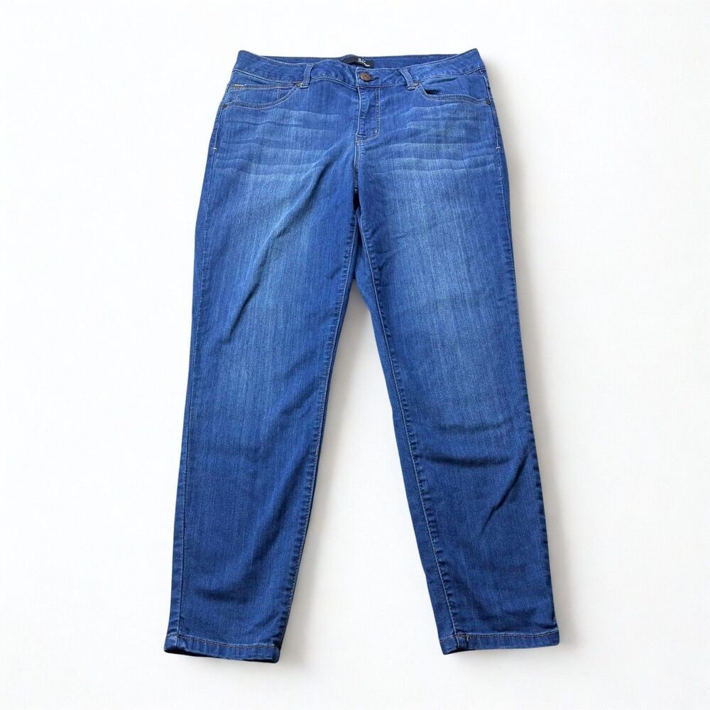1822 Denim Skinny Jeans Womens 16 Blue Stretch Mid Rise Plus Size Ankle